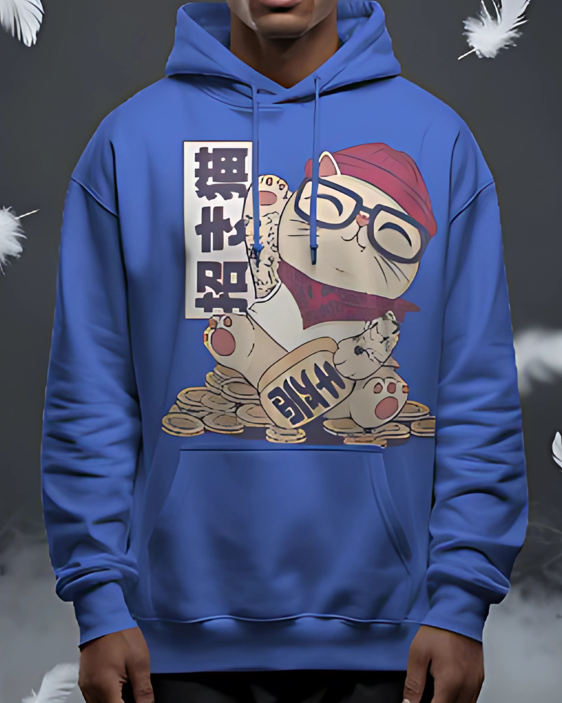 Lucky Cat Fortuna Urbana Hoodie con Capota